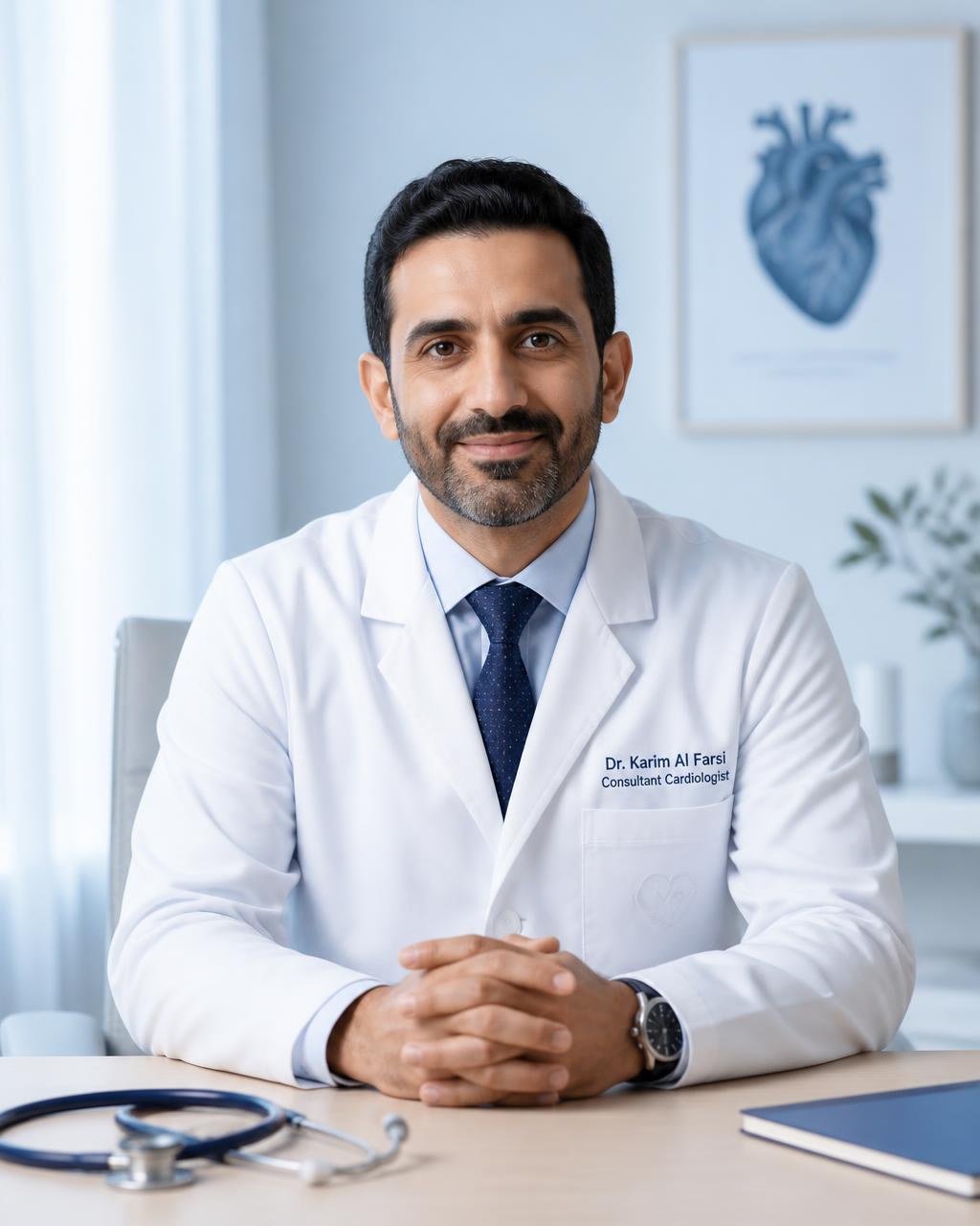 Portrait of Dr. Ahmed, consultant cardiologist